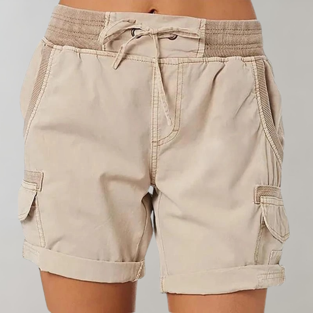 GR | Kurze Hose Lässige Damenhose Mit Kordel Und Hoher Taille Für Draußen
