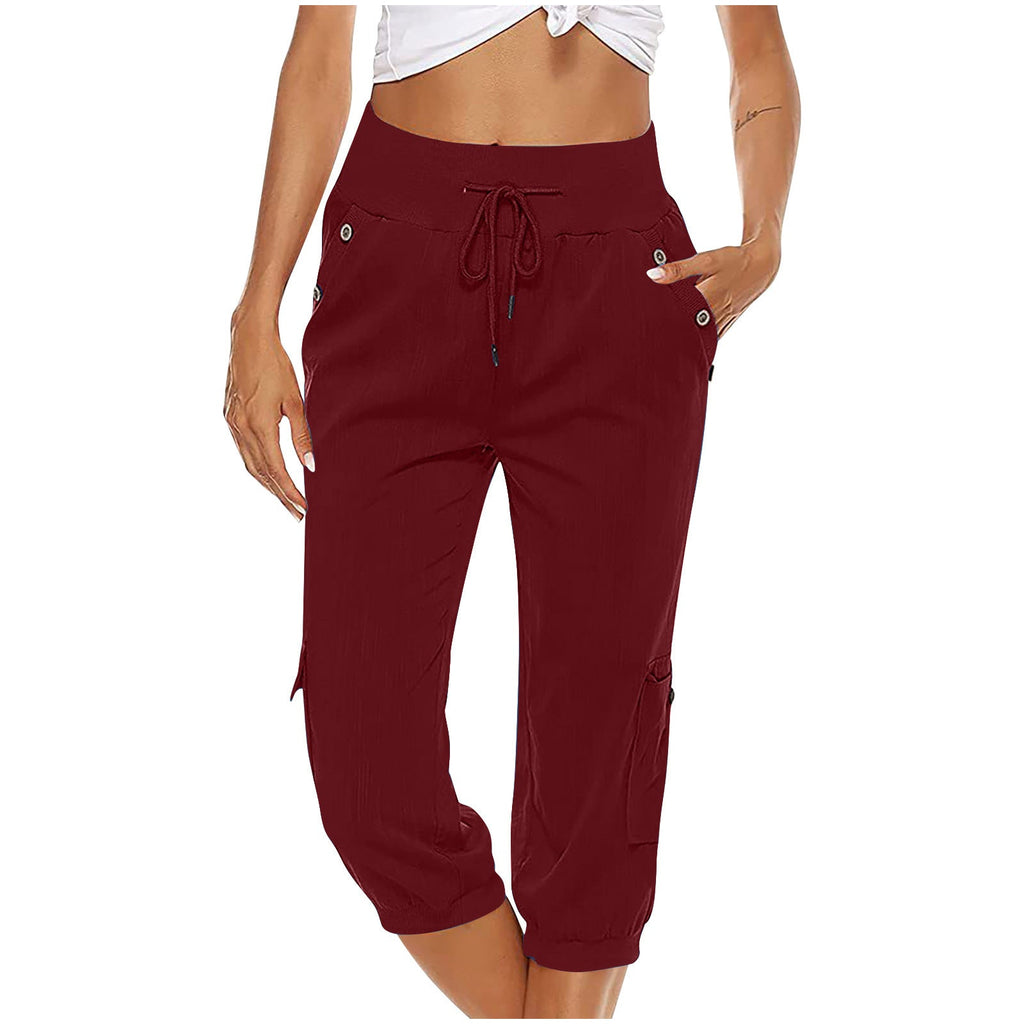 GR | Elastic waistband capri pants women's clothing