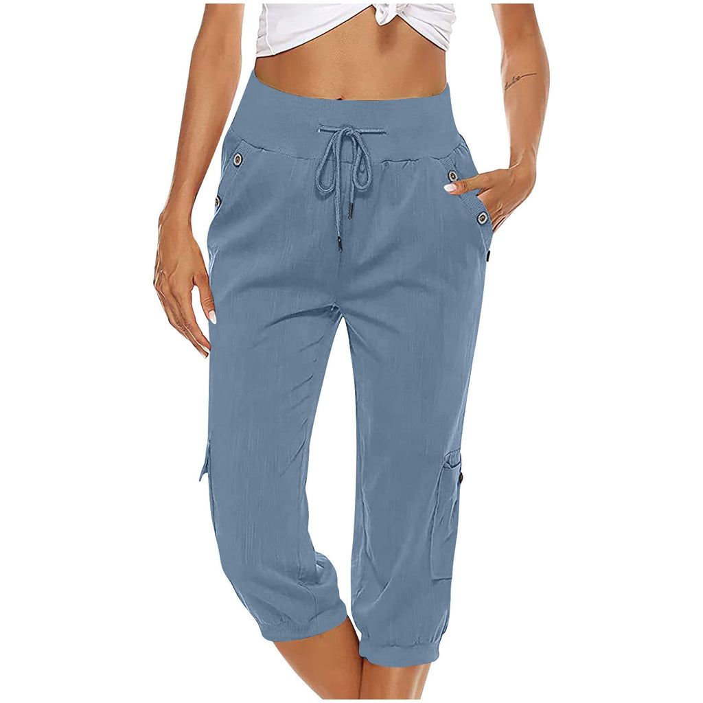 GR | Elastic waistband capri pants women's clothing
