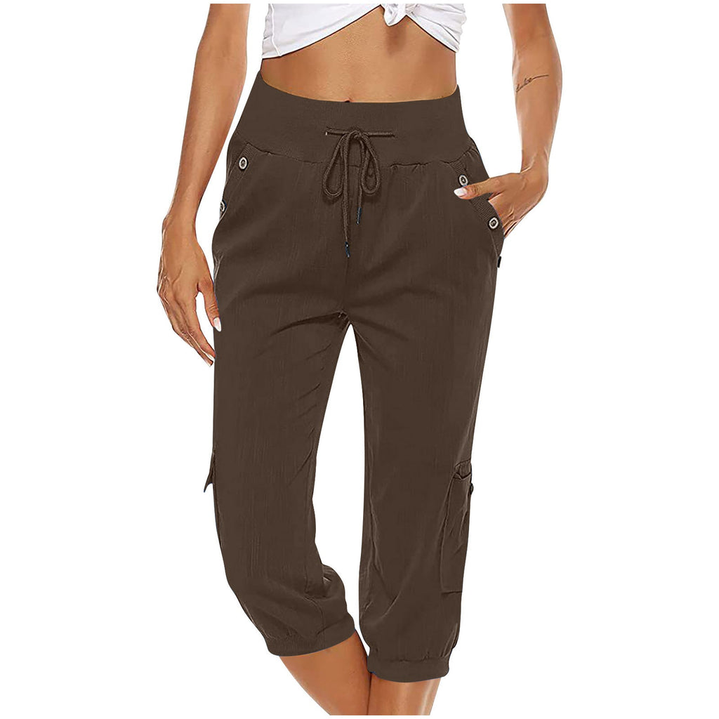 GR | Elastic waistband capri pants women's clothing