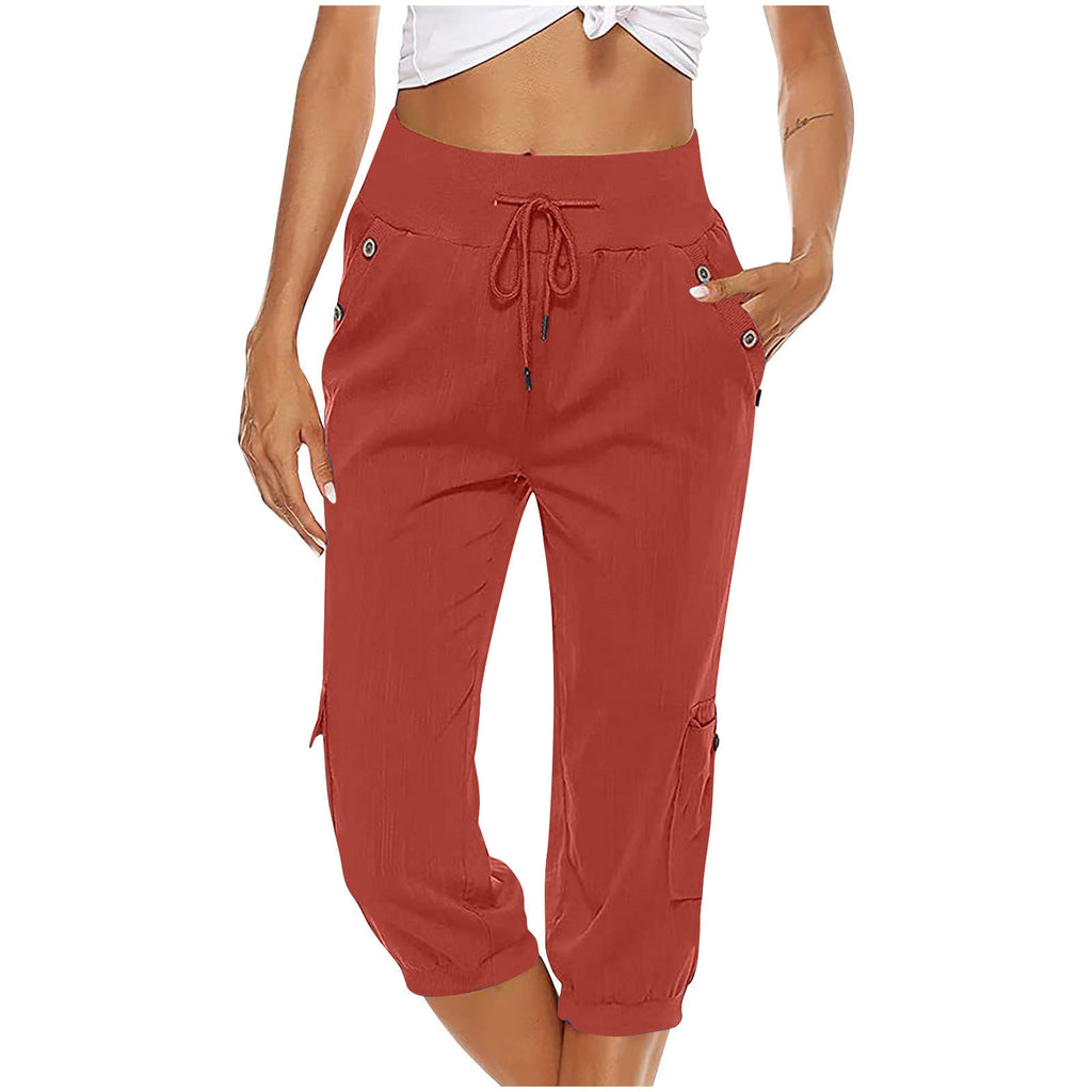 GR | Elastic waistband capri pants women's clothing