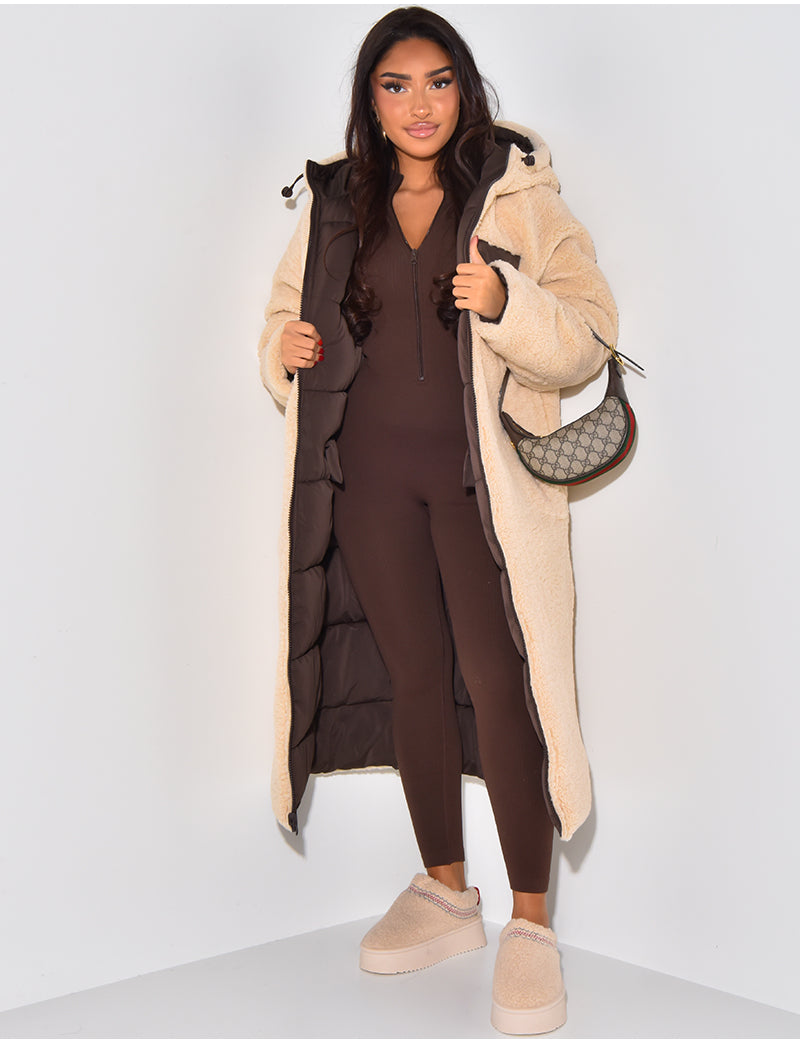 GR | Warm lined winter jacket for women - Reversible fleece jacket