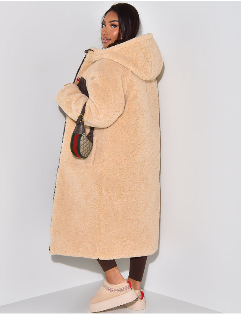 GR | Warm lined winter jacket for women - Reversible fleece jacket