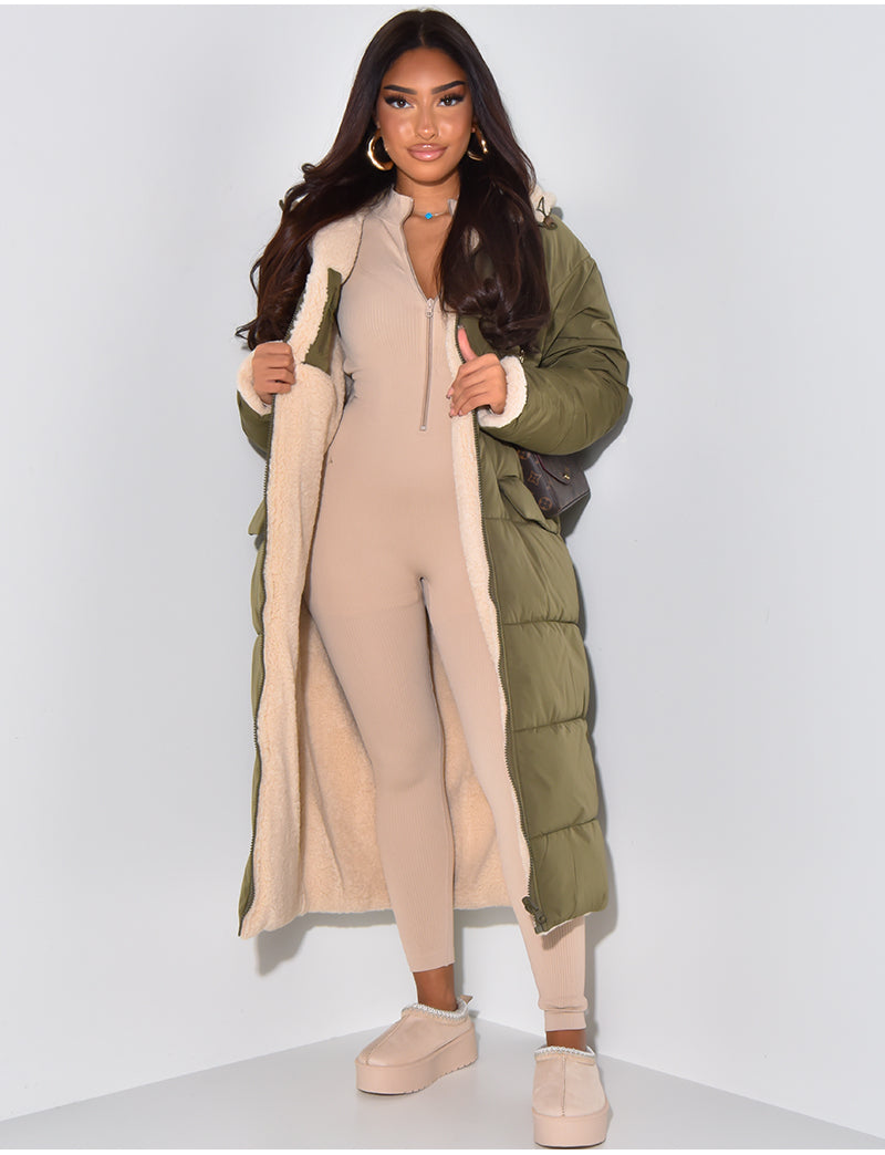 GR | Warm lined winter jacket for women - Reversible fleece jacket