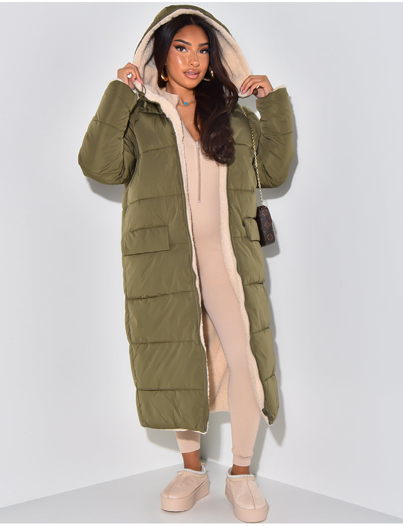 GR | Warm lined winter jacket for women - Reversible fleece jacket