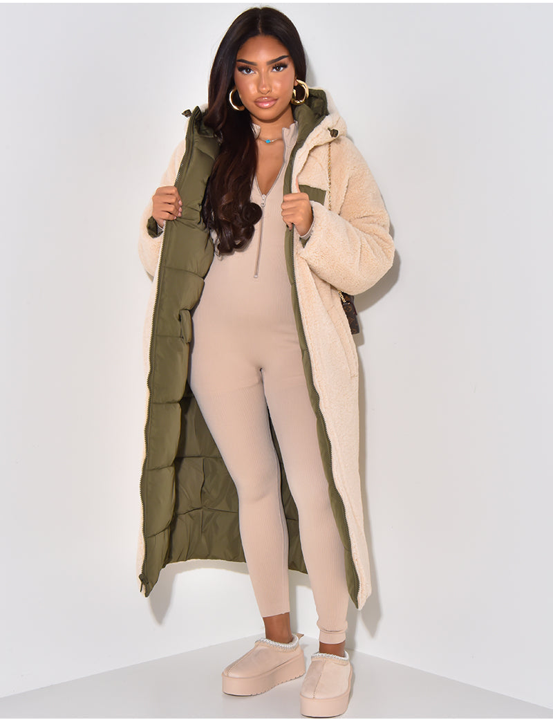 GR | Warm lined winter jacket for women - Reversible fleece jacket