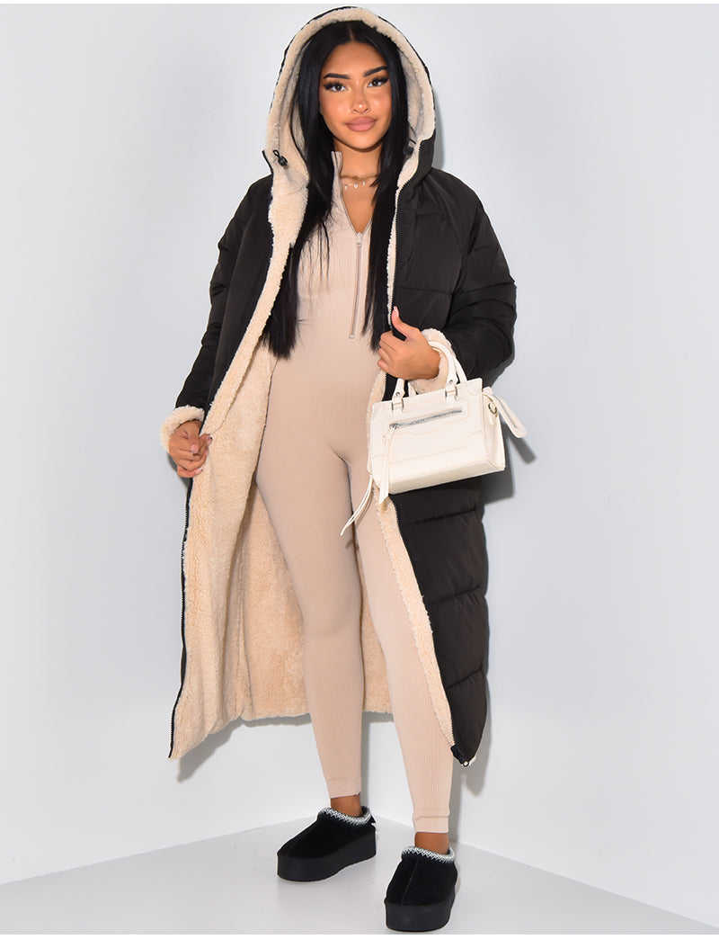 GR | Warm lined winter jacket for women - Reversible fleece jacket