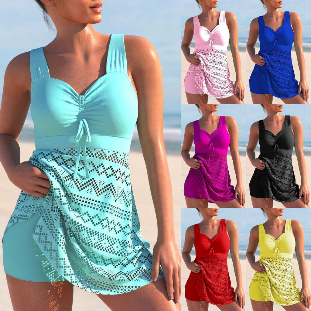 GR padded tankini set consisting of swimsuit and shorts