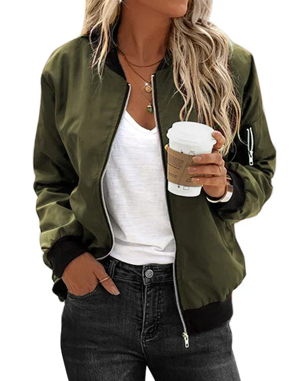 GR - Stylish Classic Bomber Jacket with Pockets - Perfect for Any Occasion