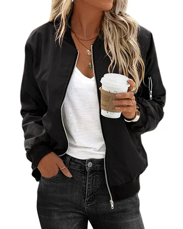 GR - Stylish Classic Bomber Jacket with Pockets - Perfect for Any Occasion