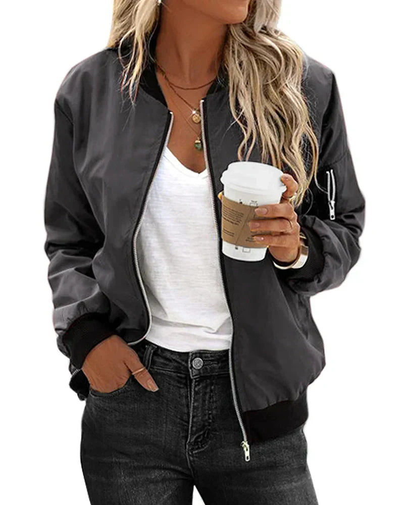 GR | Stylish Classic Bomber Jacket with Pockets