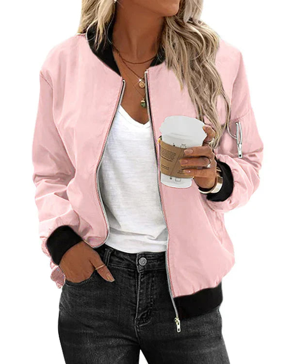 GR - Stylish Classic Bomber Jacket with Pockets - Perfect for Any Occasion