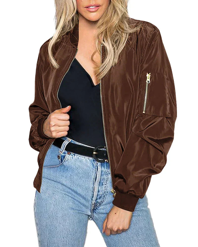 GR | Stylish Classic Bomber Jacket with Pockets