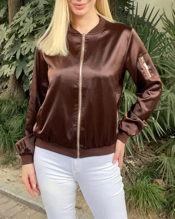 GR - Stylish Classic Bomber Jacket with Pockets - Perfect for Any Occasion