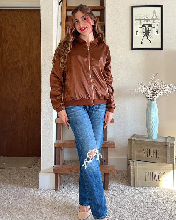 GR - Stylish Classic Bomber Jacket with Pockets - Perfect for Any Occasion