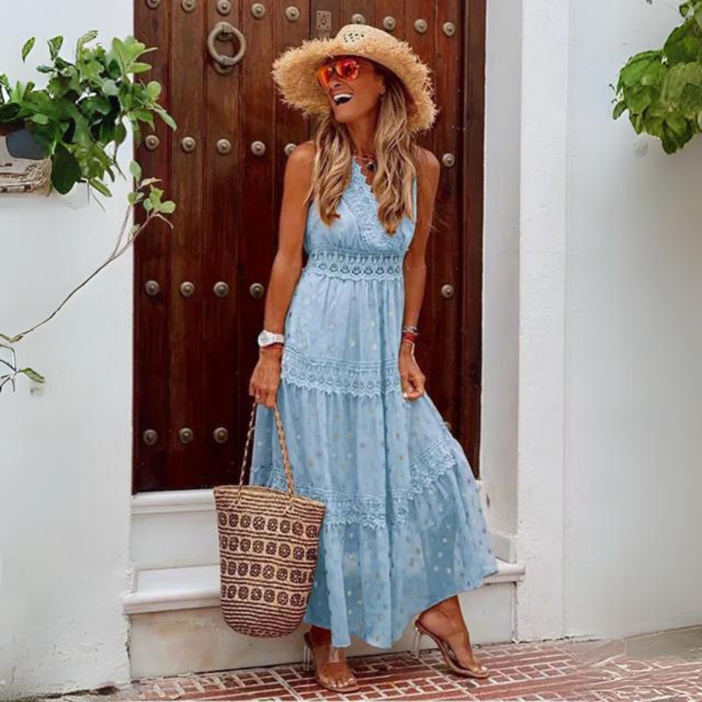 GR | Elegant dress made of embroidered chiffon