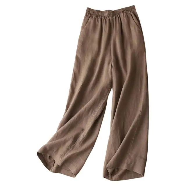 GR | Wide linen cotton trousers