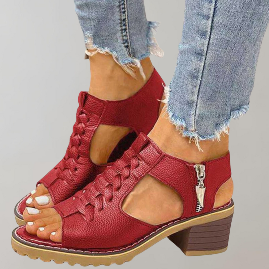 GR - Orthopedic sandals with heels | Comfortable women's sandals with lace design