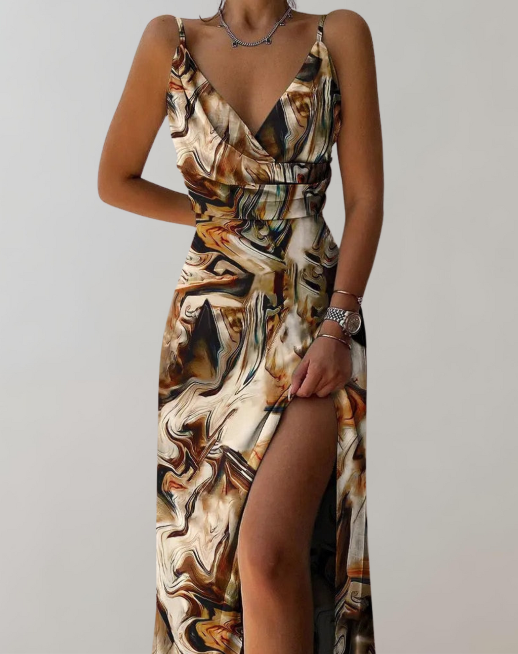 GR - Timeless Evening Dress | Printed Midi Dress | Cocktail Dress for Women