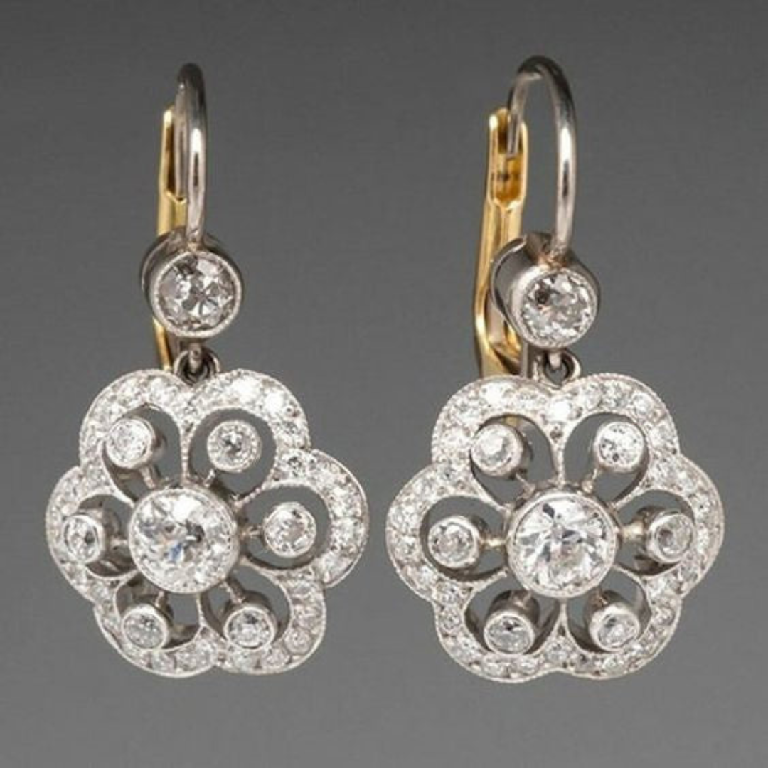 GR | Vintage Crystal Mandala Earrings Silver