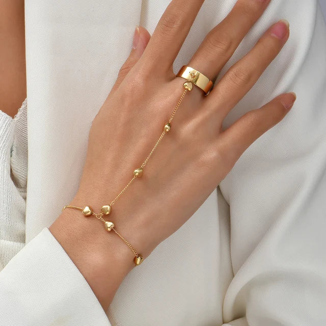 GR | Creative Small Chain Bracelet Finger Rings
