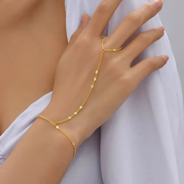 GR | Creative Small Chain Bracelet Finger Rings