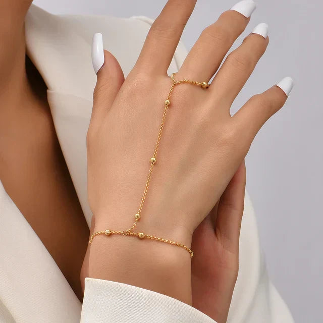GR | Creative Small Chain Bracelet Finger Rings