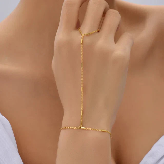 GR | Creative Small Chain Bracelet Finger Rings