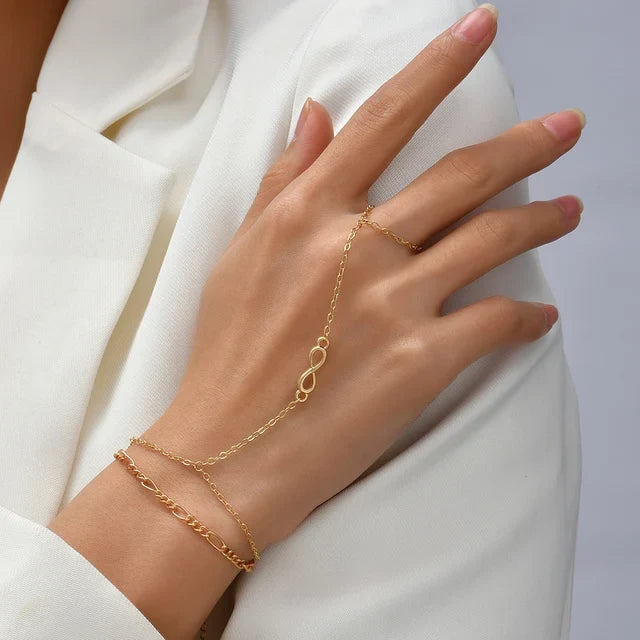 GR | Creative Small Chain Bracelet Finger Rings