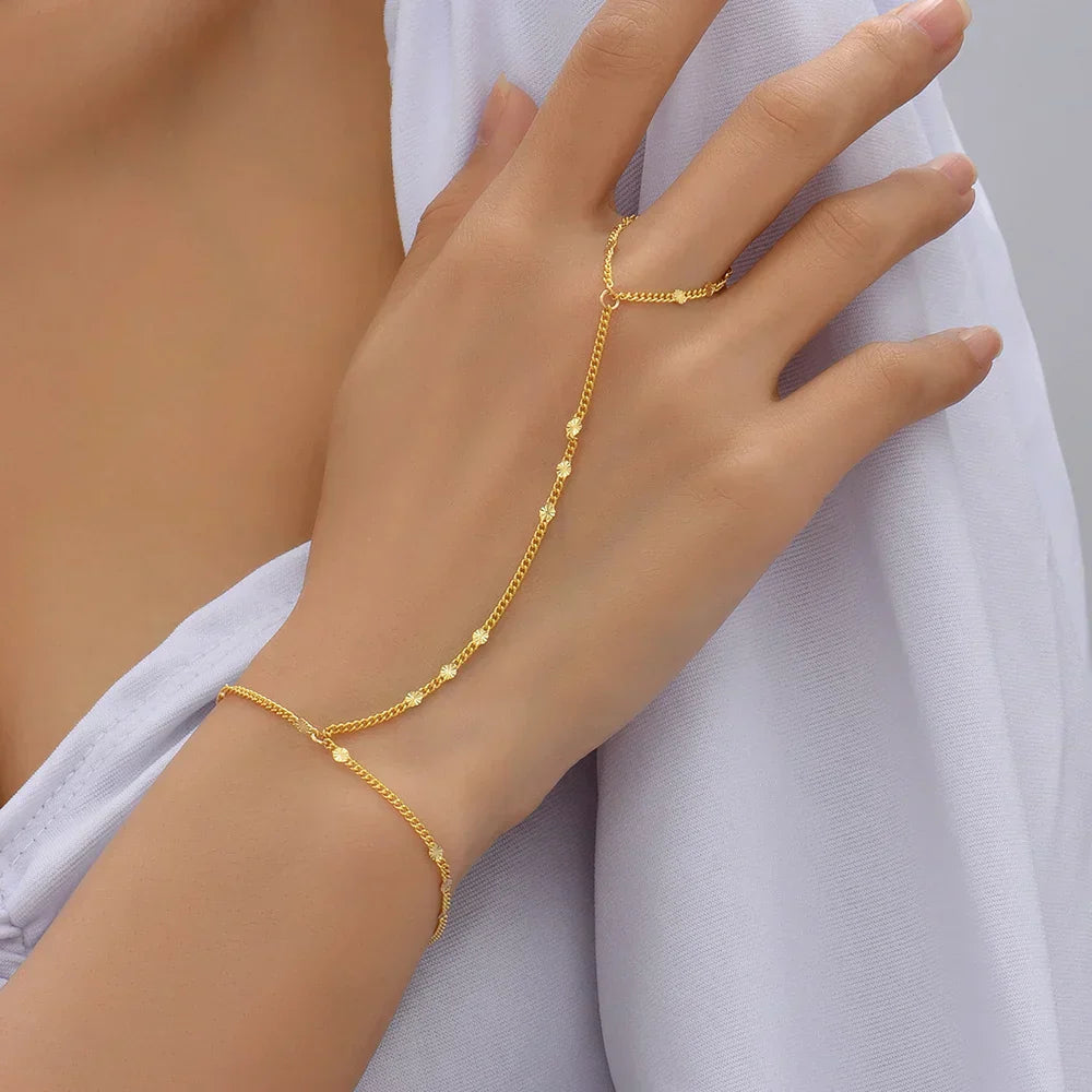 GR | Creative Small Chain Bracelet Finger Rings
