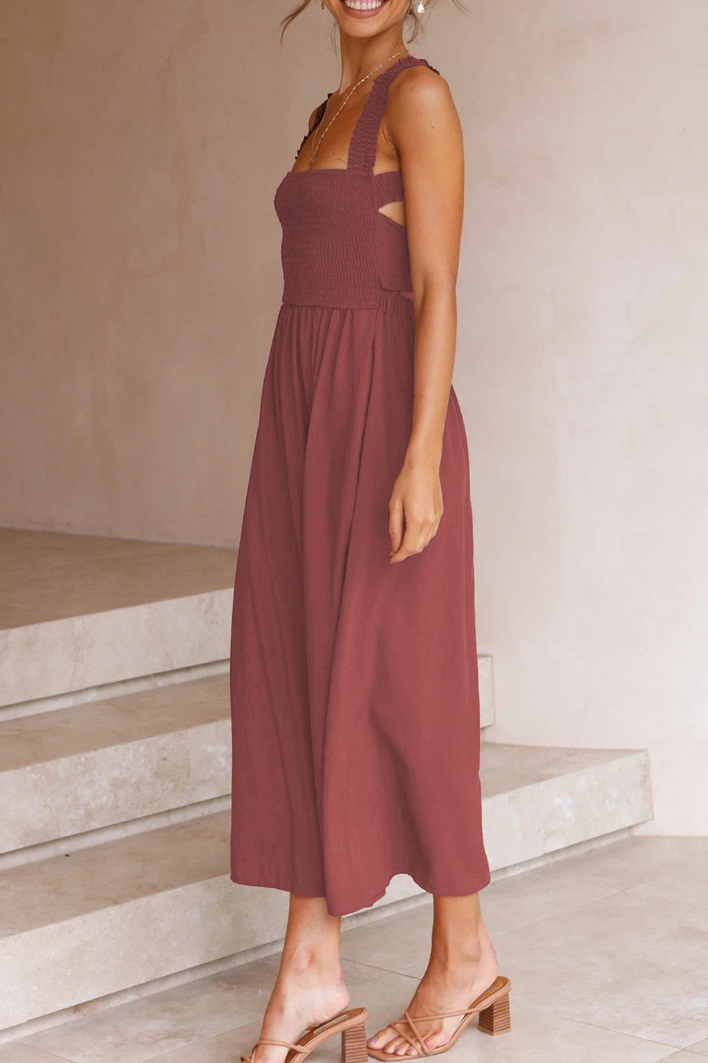 GR | Crisscross Tie-Back Midi Dress