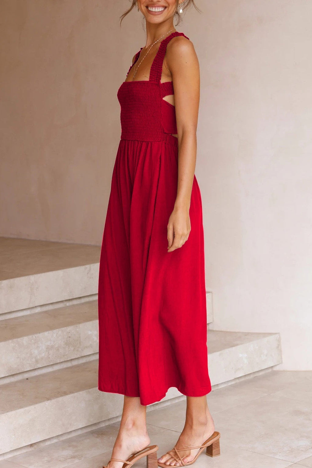 GR | Crisscross Tie-Back Midi Dress