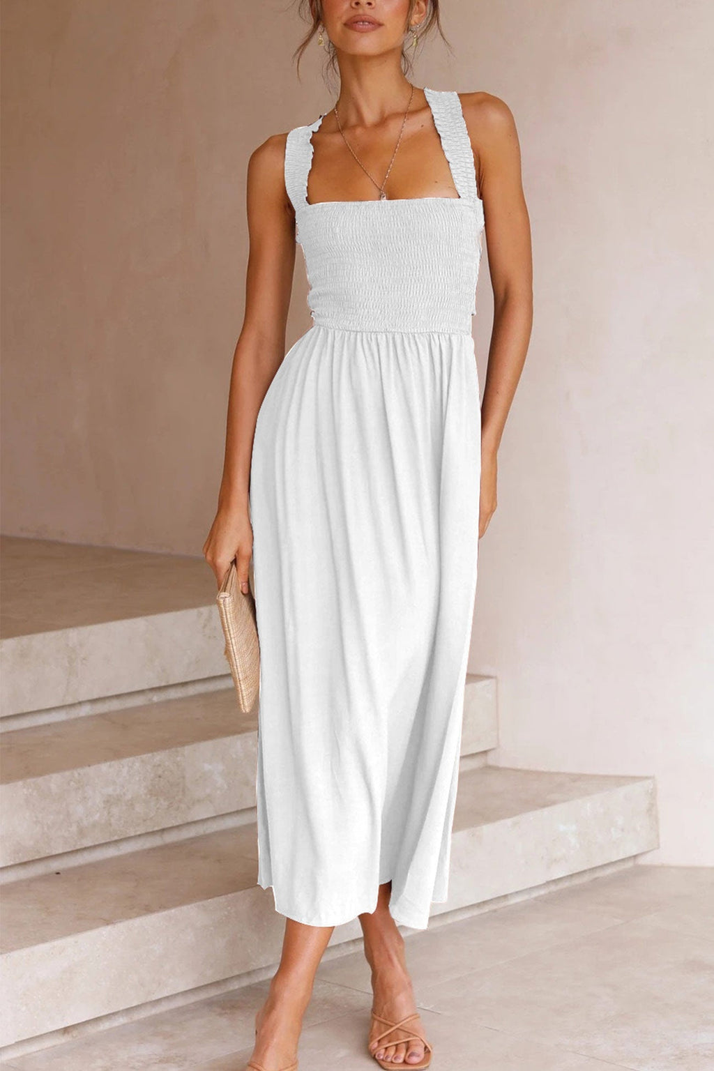 GR | Crisscross Tie-Back Midi Dress