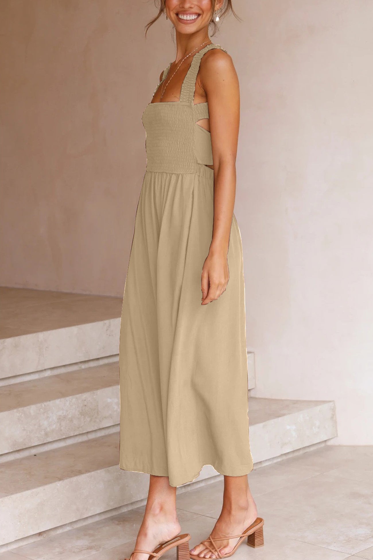 GR | Crisscross Tie-Back Midi Dress