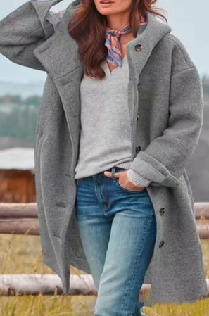 GR | elegant solid-color coat