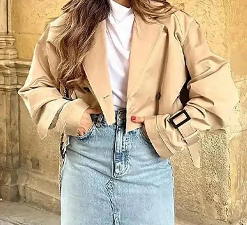 GR - Stylish cropped trench coat