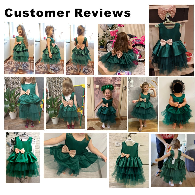 GR | Mädchenkleid für Babys Große Schleife Taufkleid Festkleider