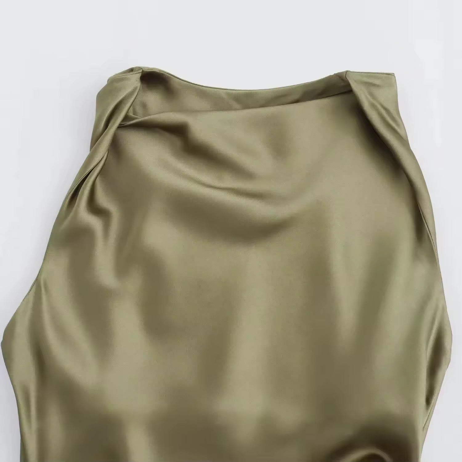 GR | Satin Maxi Dress Elegant Draping