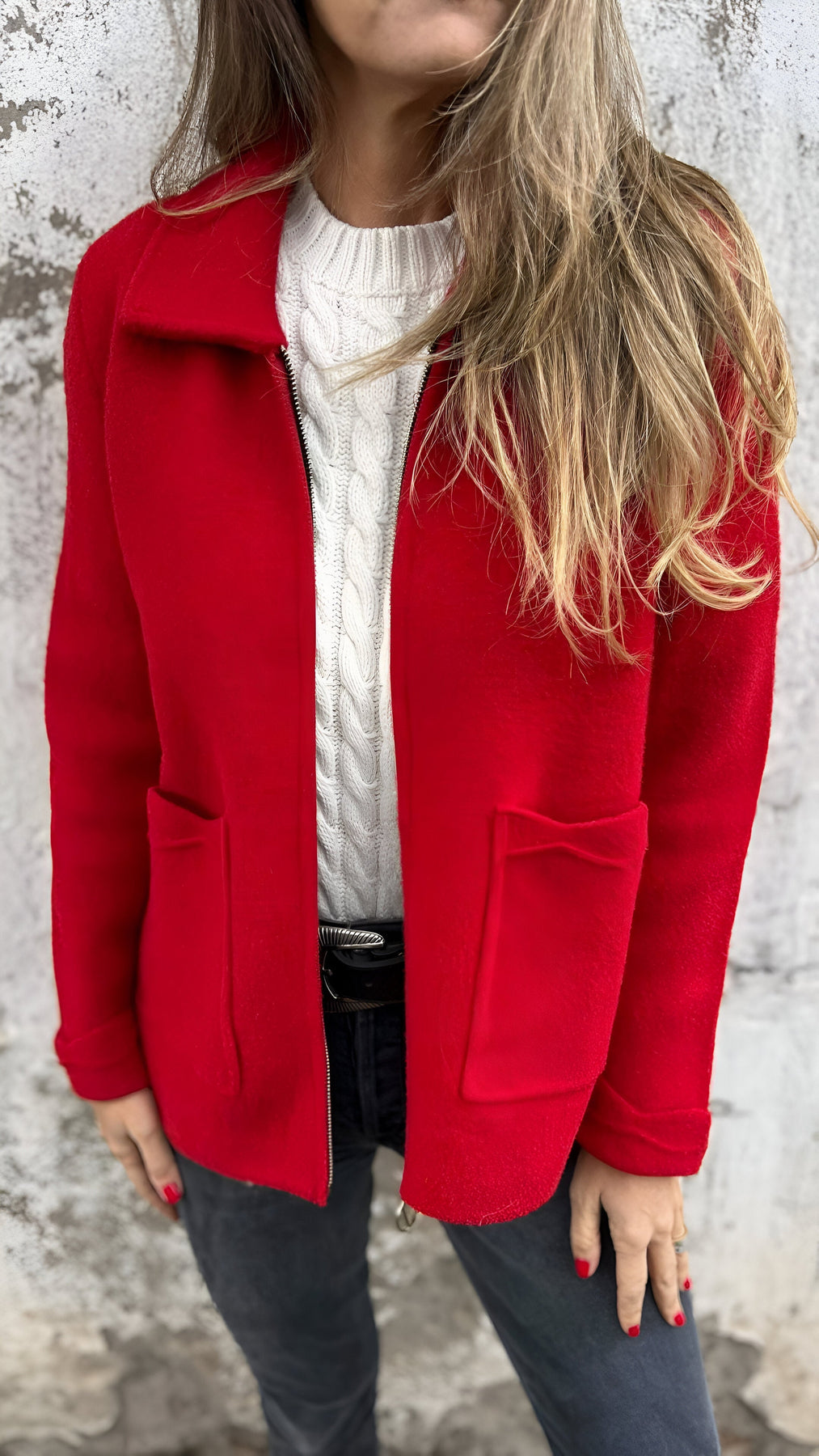 GR | Comfortable long-sleeved zip-up jacket with pockets
