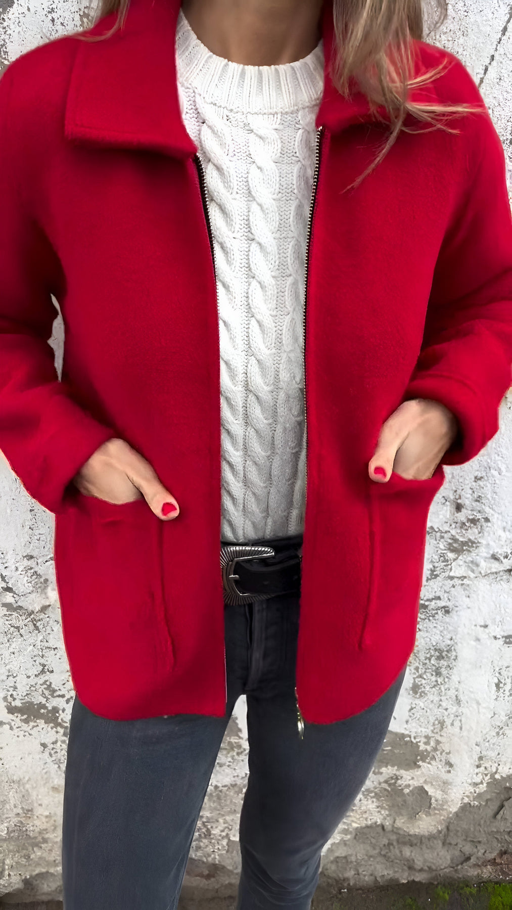 GR | Comfortable long-sleeved zip-up jacket with pockets