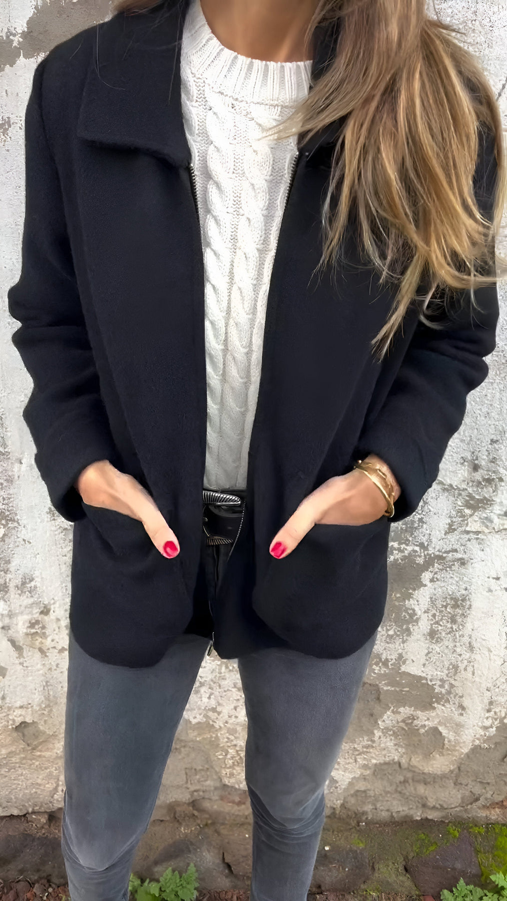 GR | Comfortable long-sleeved zip-up jacket with pockets