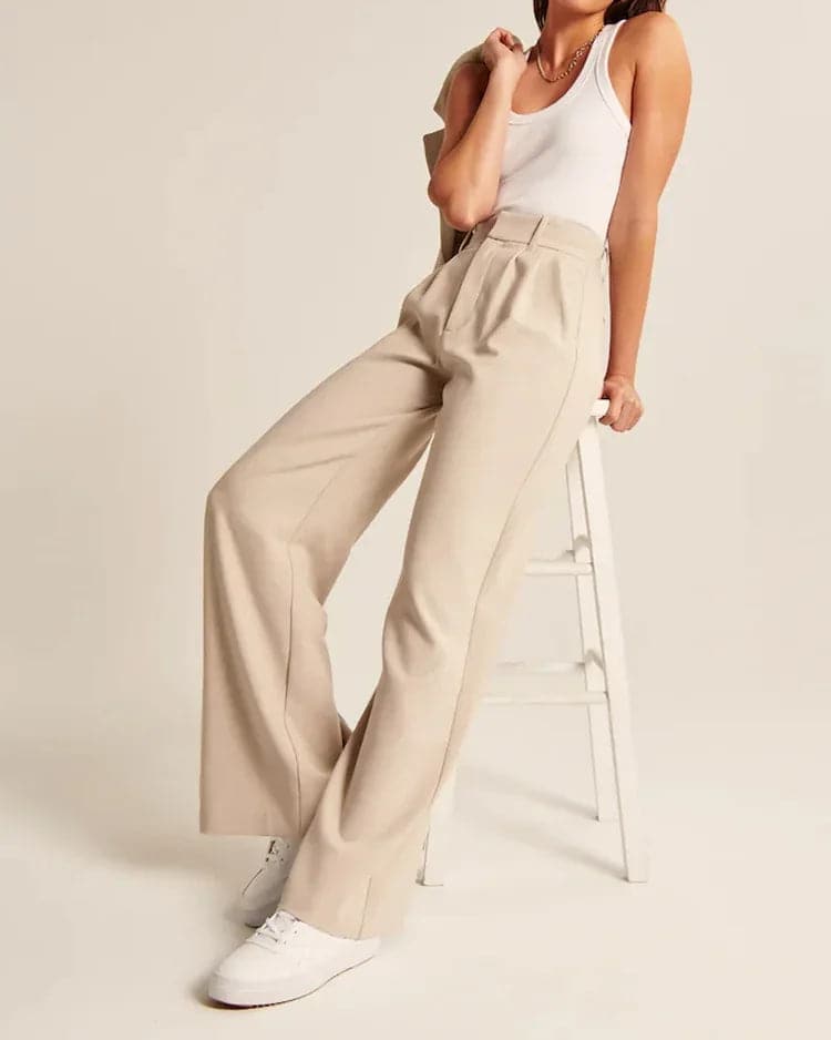Effortless tailored wide-leg trousers 