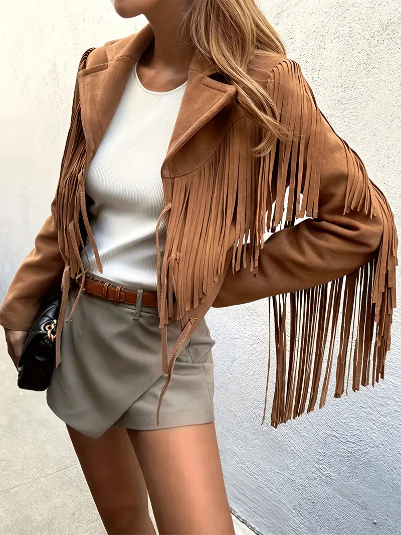 GR | Suede jacket with fringes