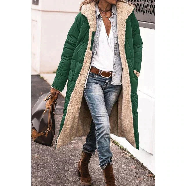 GR - Reversible long puffer jacket (with hood)