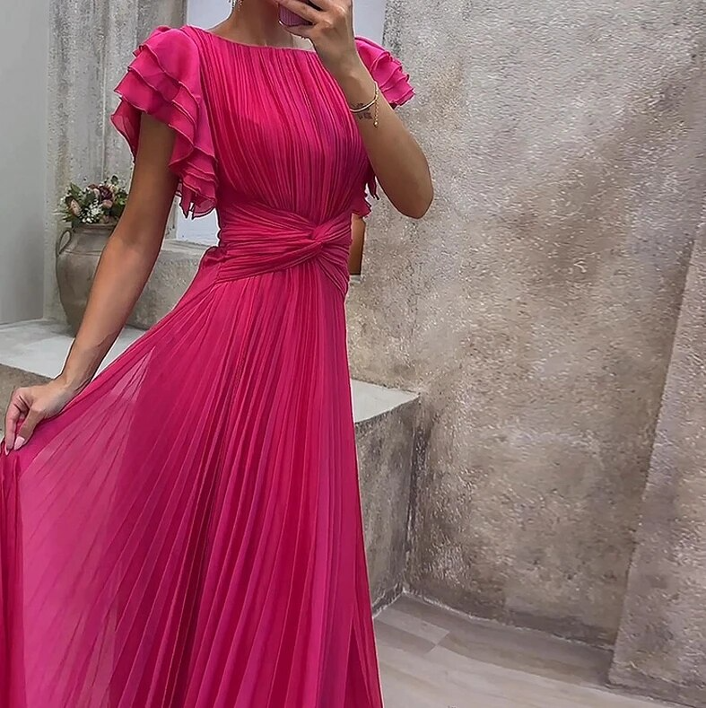 GR | Evening dress with a glossy finish