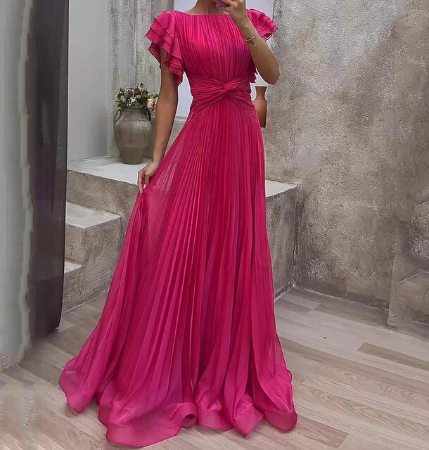 GR | Evening dress with a glossy finish