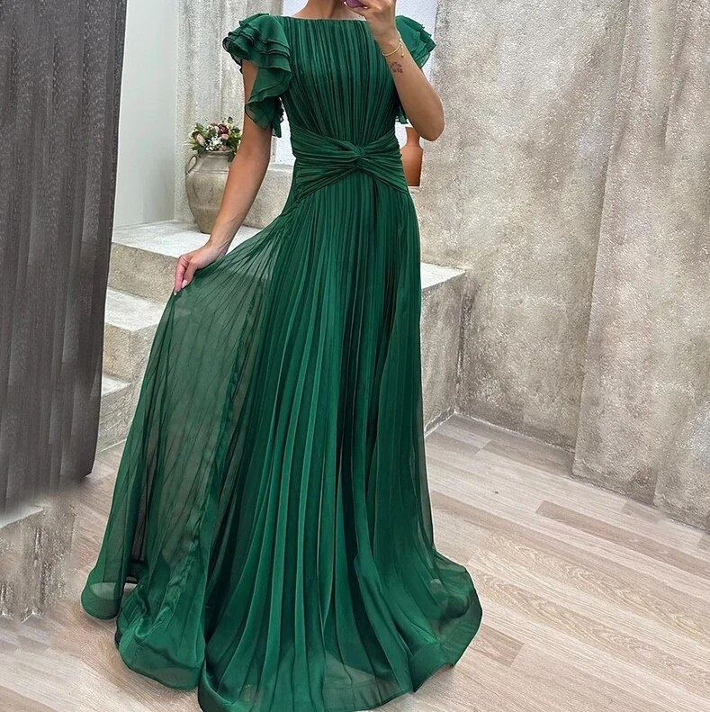 GR | Evening dress with a glossy finish