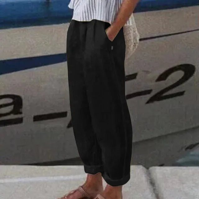 GR | Hosen Mit Weichem Bund Und Seitentaschen Für Frauen