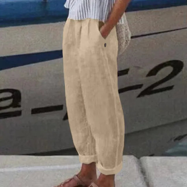 GR | Hosen Mit Weichem Bund Und Seitentaschen Für Frauen