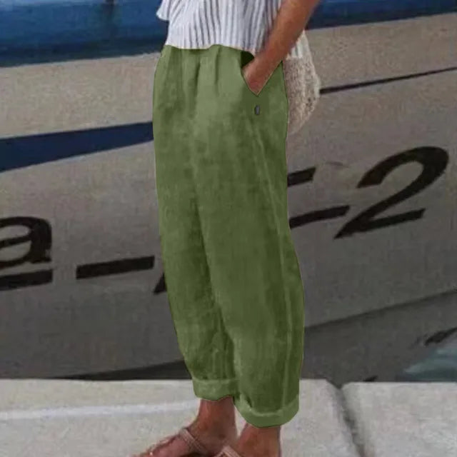 GR | Hosen Mit Weichem Bund Und Seitentaschen Für Frauen
